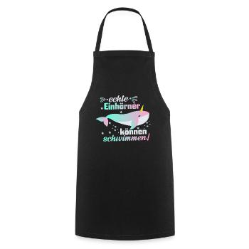 Einhorn – Shirt Magie Schwimmen Mädchen Geschenk - Kochschürze - Schwarz - Vorne - AI Model Male 185 dark (185cm)
