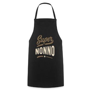 Cadeau de grand-père Super Nonno pour homme - Tablier de cuisine - noir - Devant - AI Model Male 185 dark (185cm)