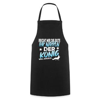 Geschenk für Angler Geschenkidee Angler Spruch FUN - Kochschürze - Schwarz - Vorne - AI Model Male 185 dark (185cm)