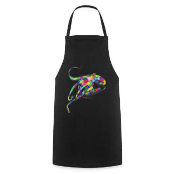 Krake Bunter Oktopus Ozean Meer Tintenfisch Tinte - Kochschürze - Schwarz - Vorne - AI Model Male 185 dark (185cm)