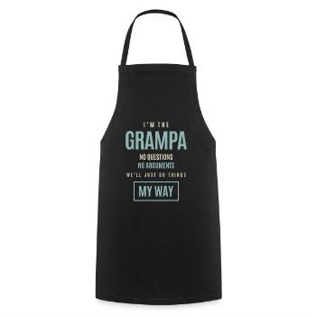 Je suis le Grampa pas de questions pas d’arguments - Tablier de cuisine - noir - Devant - AI Model Male 185 dark (185cm)