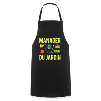 Manager du jardin humour jardinage jardinier - Tablier de cuisine - noir - Devant - AI Model Male 185 dark (185cm)