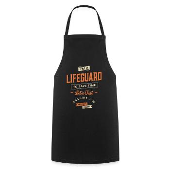 Lifeguard Funny Job Title Profession - Cooking Apron - black - Front - AI Model Male 185 dark (185cm)