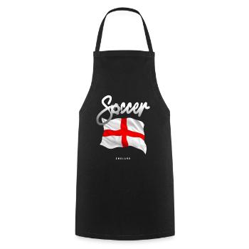 England Soccer - English Flag - Cooking Apron - black - Front - AI Model Male 185 dark (185cm)