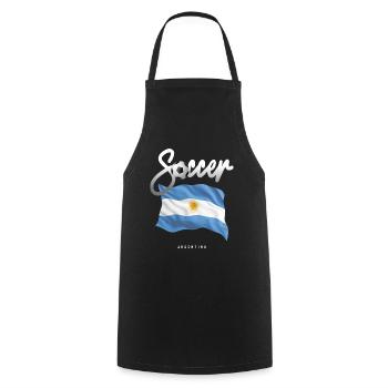 Argentina Soccer - Argentinian Flag - Cooking Apron - black - Front - AI Model Male 185 dark (185cm)