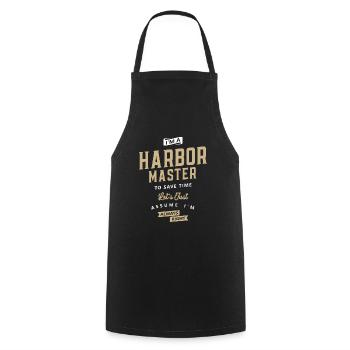 Harbor Master Job Occupation Birthday Worker - Cooking Apron - black - Front - AI Model Male 185 dark (185cm)