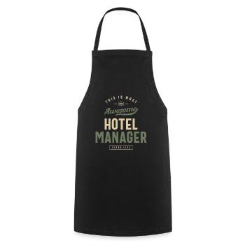 Funny Awesome Hotel Manager Job Occupation - Cooking Apron - black - Front - AI Model Male 185 dark (185cm)