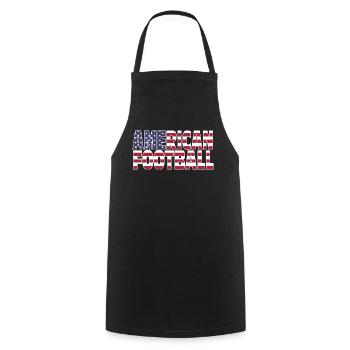 Football américain - Tablier de cuisine - noir - Devant - AI Model Male 185 dark (185cm)