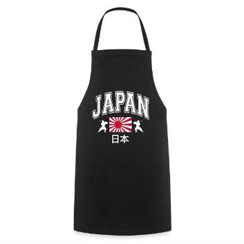 Japan - Cooking Apron - black - Front - AI Model Male 185 dark (185cm)