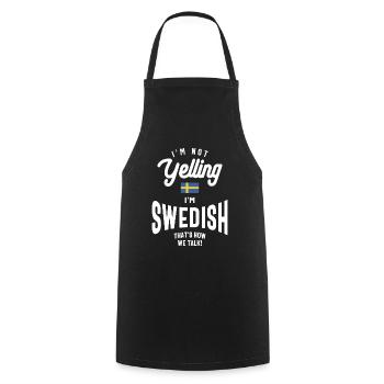 Je ne crie pas Je suis suédois drôle Swedish Pride - Tablier de cuisine - noir - Devant - AI Model Male 185 dark (185cm)