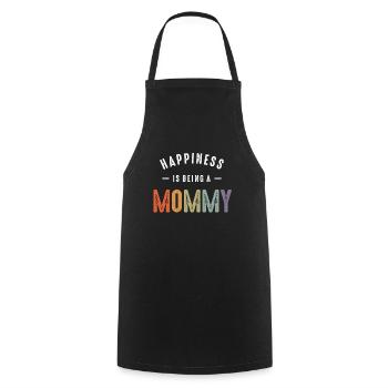 Happiness Is Being a Mommy - Mother - Cooking Apron - black - Front - AI Model Male 185 dark (185cm)