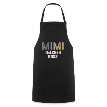 Mimi Teacher Boss - Grandma Mommy - Cooking Apron - black - Front - AI Model Male 185 dark (185cm)