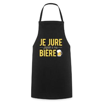 Je jure fidélité à ma bière humour alcool apéro - Tablier de cuisine - noir - Devant - AI Model Male 185 dark (185cm)