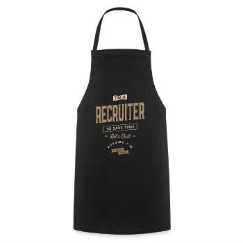 Recruteur Titre drôle de poste Profession - Tablier de cuisine - noir - Devant - AI Model Male 185 dark (185cm)