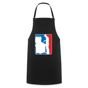 BBQ Grillen Logo Silhouette Blau Rot Barbecue - Kochschürze - Schwarz - Vorne - AI Model Male 185 dark (185cm)