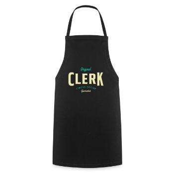Clerk Funny Job Title Profession - Cooking Apron - black - Front - AI Model Male 185 dark (185cm)