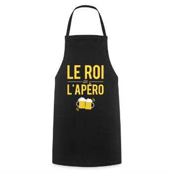 Le Roi De L'apéro Blague Bière Humour - Tablier de cuisine - noir - Devant - AI Model Male 185 dark (185cm)