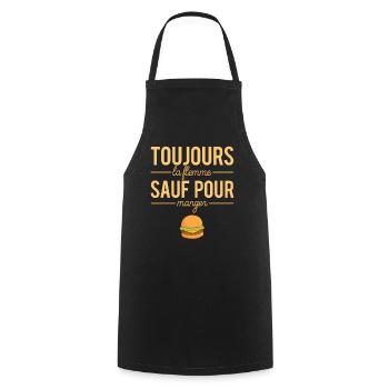 Toujours La Flemme Sauf Pour Manger Fast Food - Tablier de cuisine - noir - Devant - AI Model Male 185 dark (185cm)