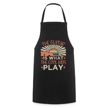 Witziger Gitarre Spruch - Kochschürze - Schwarz - Vorne - AI Model Male 185 dark (185cm)