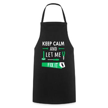 Keep calm and let me fix it - Cooking Apron - black - Front - AI Model Male 185 dark (185cm)