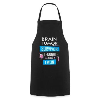 Brain Tumor survivor, I fought and I won - Cooking Apron - black - Front - AI Model Male 185 dark (185cm)