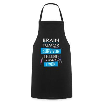 Brain Tumor survivor, I fought and I won - Cooking Apron - black - Front - AI Model Male 185 dark (185cm)