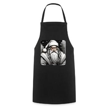 Père Noël cool en blanc - Tablier de cuisine - noir - Devant - AI Model Male 185 dark (185cm)