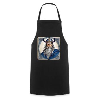 Proud Viking with Horns Helmet - Cooking Apron - black - Front - AI Model Male 185 dark (185cm)