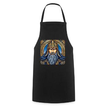 Proud Viking - Cooking Apron - black - Front - AI Model Male 185 dark (185cm)