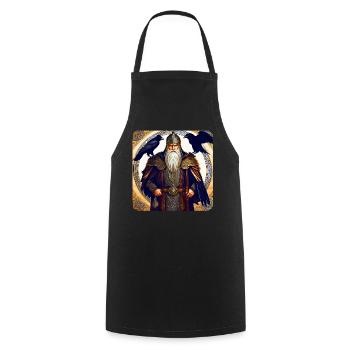 Viking Odin with ravens - Cooking Apron - black - Front - AI Model Male 185 dark (185cm)