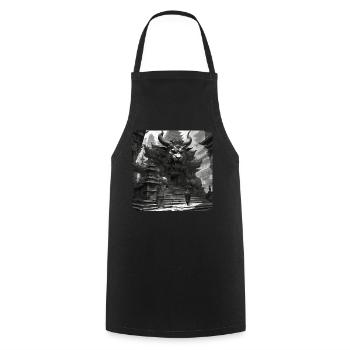 Demon Monster Monster Portal - Cooking Apron - black - Front - AI Model Male 185 dark (185cm)