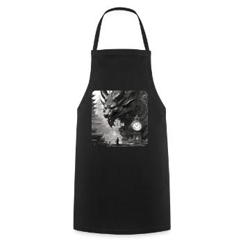 Demon Monster Monster with Clock - Cooking Apron - black - Front - AI Model Male 185 dark (185cm)