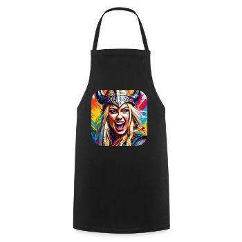 Viking dans le style graffiti - Tablier de cuisine - noir - Devant - AI Model Male 185 dark (185cm)
