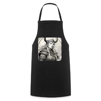 Fière Viking Germanin Shieldmaiden - Tablier de cuisine - noir - Devant - AI Model Male 185 dark (185cm)