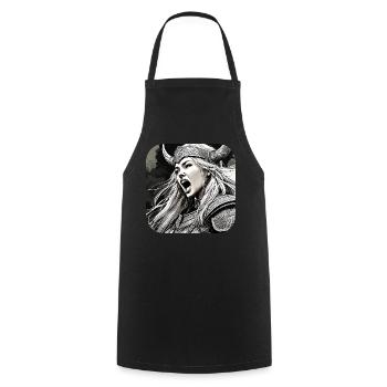 Fière Viking Germanin Shieldmaiden - Tablier de cuisine - noir - Devant - AI Model Male 185 dark (185cm)