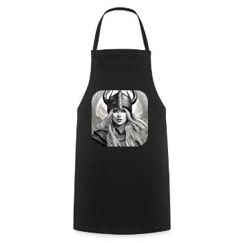 Fière Viking Germanin Shieldmaiden - Tablier de cuisine - noir - Devant - AI Model Male 185 dark (185cm)