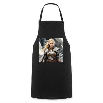 Fière Viking Germanin Shieldmaiden - Tablier de cuisine - noir - Devant - AI Model Male 185 dark (185cm)