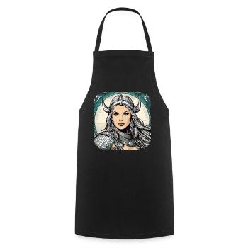 Fière Viking Germanin Shieldmaiden - Tablier de cuisine - noir - Devant - AI Model Male 185 dark (185cm)