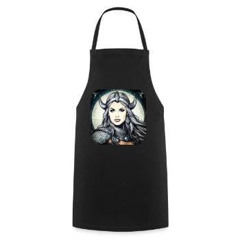 Fière Viking Germanin Shieldmaiden - Tablier de cuisine - noir - Devant - AI Model Male 185 dark (185cm)