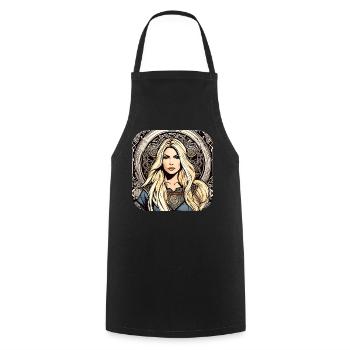Fière Viking Germanin Shieldmaiden - Tablier de cuisine - noir - Devant - AI Model Male 185 dark (185cm)
