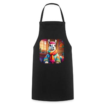 Lama d’hiver frais et confortable - Tablier de cuisine - noir - Devant - AI Model Male 185 dark (185cm)