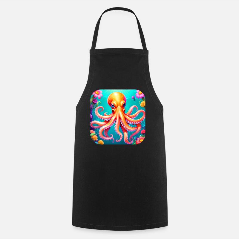 Cooler Oktopus II - Kochschürze - Schwarz