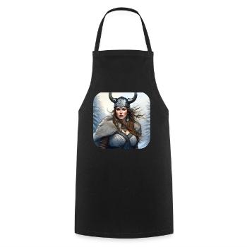 Fière Viking Germanin Shieldmaiden - Tablier de cuisine - noir - Devant - AI Model Male 185 dark (185cm)