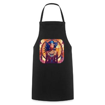 Chaman Fantaisie Mystique - Tablier de cuisine - noir - Devant - AI Model Male 185 dark (185cm)