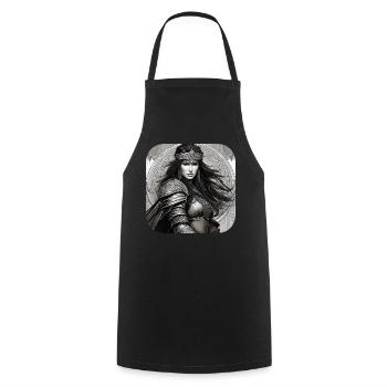 Fière Viking Germanin Shieldmaiden - Tablier de cuisine - noir - Devant - AI Model Male 185 dark (185cm)