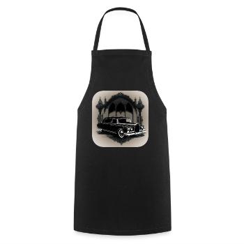 Corbillard Vintage cool - Tablier de cuisine - noir - Devant - AI Model Male 185 dark (185cm)