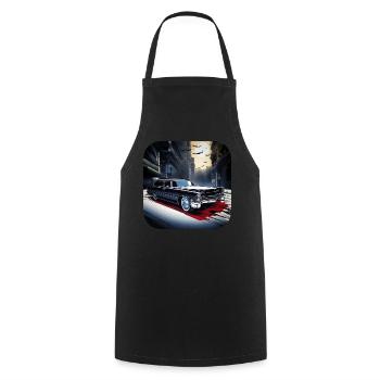 Corbillard Vintage cool - Tablier de cuisine - noir - Devant - AI Model Male 185 dark (185cm)