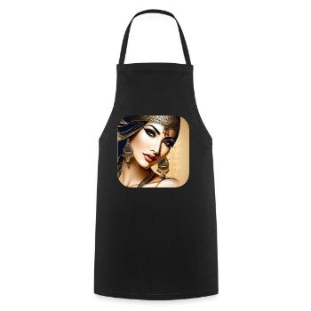Mystische orientalische Bauchtänzerin - Kochschürze - Schwarz - Vorne - AI Model Male 185 dark (185cm)