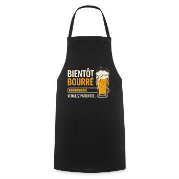 Homme Bourré Apéro Alcool Humour - Tablier de cuisine - noir - Devant - AI Model Male 185 dark (185cm)
