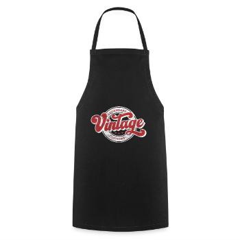Vêtements légendaires en denim vintage rétro rouge - Tablier de cuisine - noir - Devant - AI Model Male 185 dark (185cm)